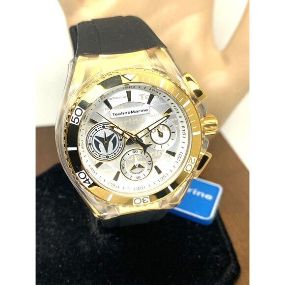 Technomarine Women\'s Watch TM-118136 Quartz Silver Dial Black Rubber Strap 40mm main image 8